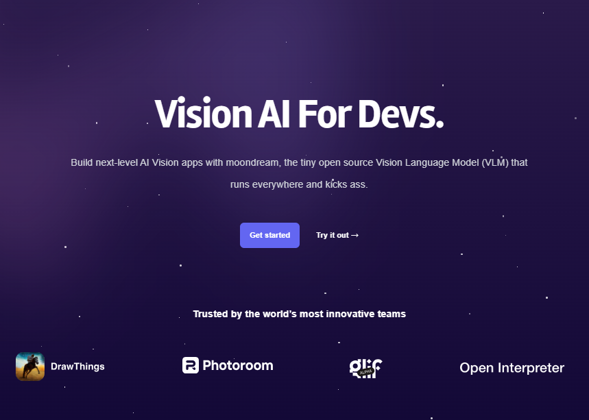 Moondream融资450万美元，推仅16 亿参数高效AI模型、GitHub星标5K