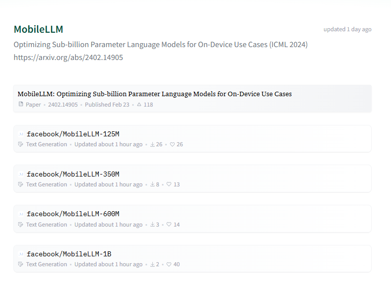 Meta 重磅发布！MobileLLM 模型全面开放，研究人员免费获取！